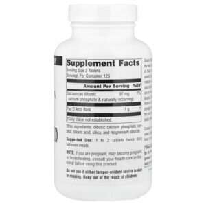 кора муравьиного дерева, 500 мг, 250 таблеток — Source Naturals