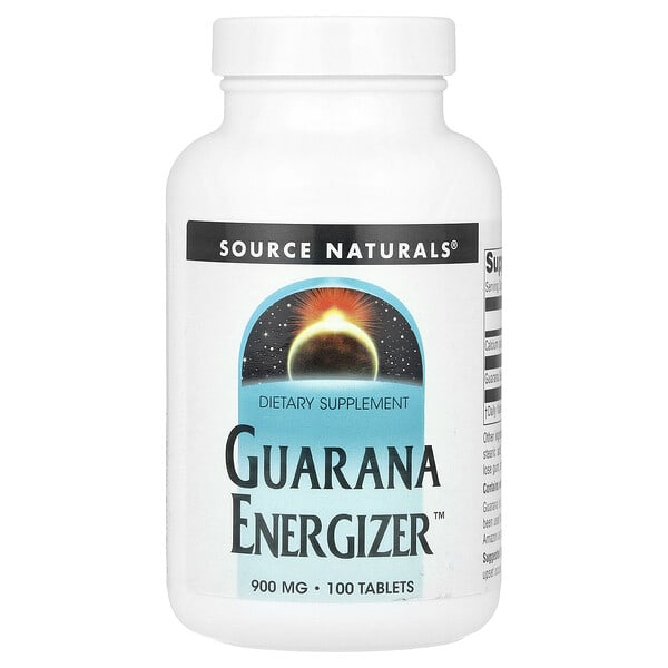 sns00232_v_8.jpg Guarana Energizer™, добавка для заряда энергии, 100 таблеток — Source Naturals