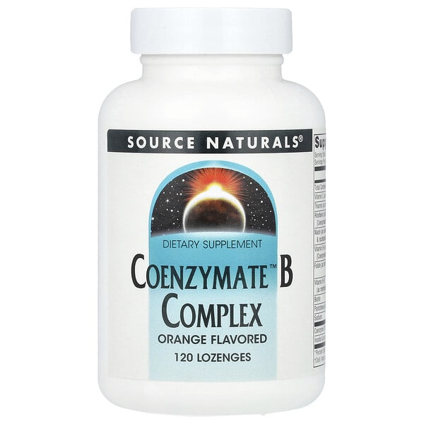 sns00276_v_8.jpg Coenzymate™ B Complex, апельсин, 120 пастилок — Source Naturals