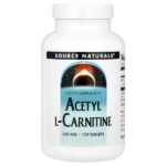 ацетил-L-карнитин, 500 мг, 120 таблеток — Source Naturals