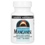 Марганец, 10 мг, 100 таблеток — Source Naturals