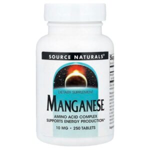 марганец, 10 мг, 250 таблеток — Source Naturals