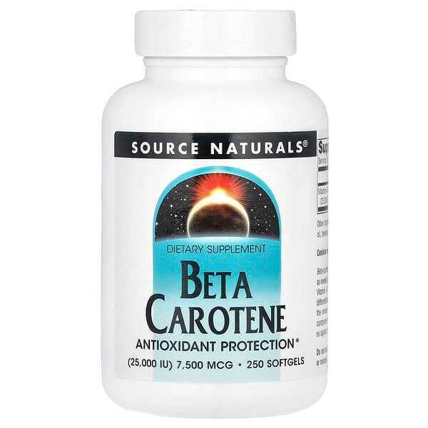 sns00404_v_44.jpg Бета-каротин, 7500 мкг (25000 МЕ), 250 мягких таблеток — Source Naturals