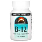 B-12, 2000 мкг, 100 леденцов — Source Naturals