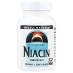 ниацин, 100 мг, 250 таблеток — Source Naturals