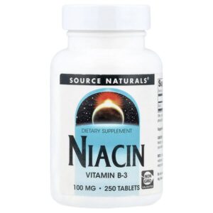 ниацин, 100 мг, 250 таблеток — Source Naturals