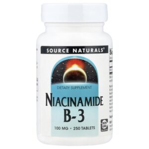 Никотинамид B-3, 100 мг, 250 таблеток — Source Naturals