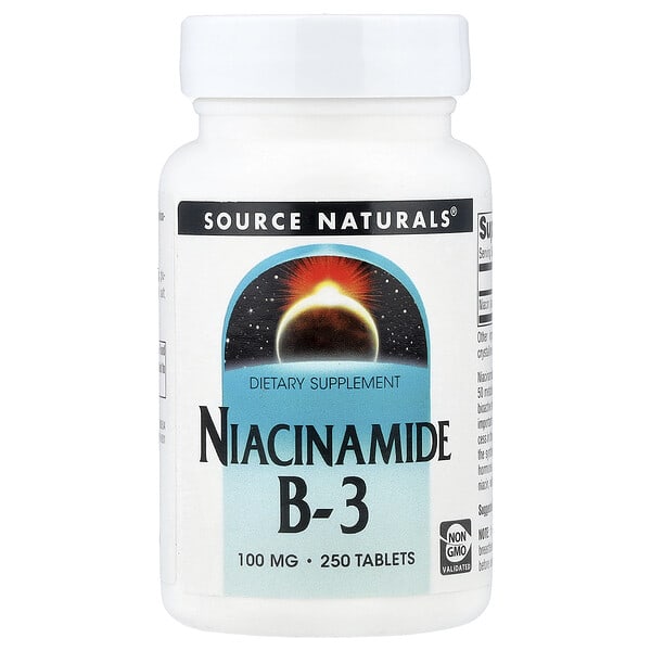 sns00504_v_48.jpg Никотинамид B-3, 100 мг, 250 таблеток — Source Naturals