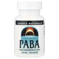 ПАБК, 100 мг, 100 таблеток — Source Naturals