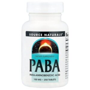 ПАБК, 100 мг, 250 таблеток — Source Naturals