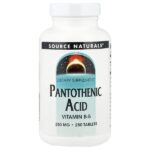пантотеновая кислота, 250 мг, 250 таблеток — Source Naturals