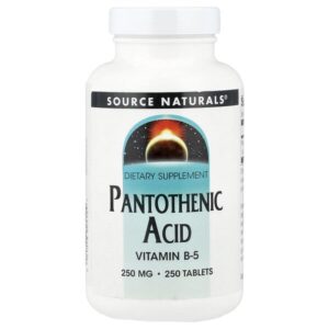 пантотеновая кислота, 250 мг, 250 таблеток — Source Naturals