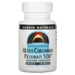 Ultra Chromium Picolinate 500™, пиколинат хрома, 500 мкг, 120 таблеток — Source Naturals
