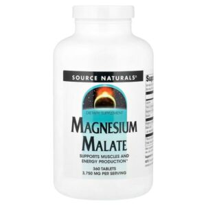 малат магния, 360 таблеток (1250 мг в 1 таблетке) — Source Naturals
