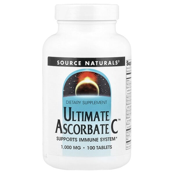 sns00832_v_36.jpg Ultimate Ascorbate C™, 100 таблеток — Source Naturals