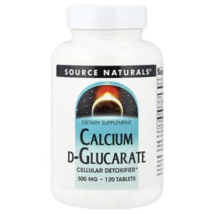 D-глюкарат кальция, 120 таблеток (500 мг в 1 таблетке) — Source Naturals