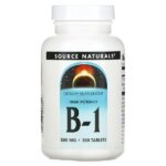витамин B1 с высокой эффективностью, 100 таблеток — Source Naturals
