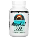 Мега-GLA 300, 60 мягких капсул — Source Naturals