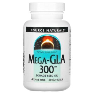 Мега-GLA 300, 60 мягких капсул — Source Naturals