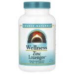 Wellness, леденцы с цинком™, персик и малина, 23 мг, 60 пастилок — Source Naturals