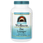 Wellness Zinc Lozenges™, со вкусом персика и малины, 120 пастилок — Source Naturals