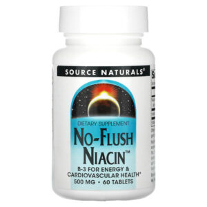 ниацин, не вызывает приливов крови, 500 мг, 60 таблеток — Source Naturals