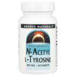 N-ацетил L-тирозин, 300 мг, 60 таблеток — Source Naturals
