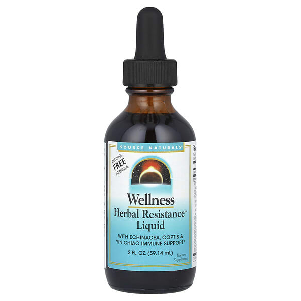 sns01161_v_16.jpg Wellness, жидкость Herbal Resistance™, без спирта, 59,14 мл (2 жидк. унц.) — Source Naturals