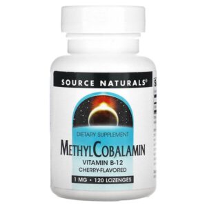метилкобаламин, со вкусом вишни, 1 мг, 120 пастилок — Source Naturals