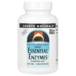 Daily Essential Enzymes®, 500 мг, 120 вегетарианских капсул — Source Naturals