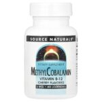 метилкобаламин, со вкусом вишни, 5 мг, 60 пастилок — Source Naturals
