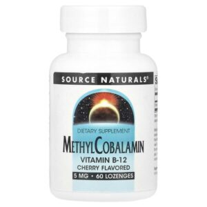 метилкобаламин, со вкусом вишни, 5 мг, 60 пастилок — Source Naturals