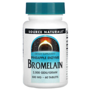 бромелаин, 2000 GDU/г, 500 мг, 60 таблеток — Source Naturals