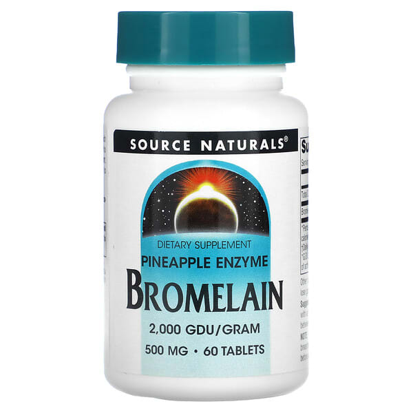 sns01354_v_20.jpg бромелаин, 2000 GDU/г, 500 мг, 60 таблеток — Source Naturals