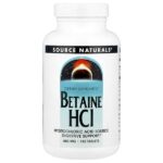 бетаин гидрохлорид, 650 мг, 180 таблеток — Source Naturals