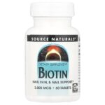 Биотин, 5000 мкг, 60 таблеток — Source Naturals
