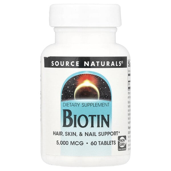 sns01372_v_8.jpg Биотин, 5000 мкг, 60 таблеток — Source Naturals