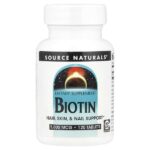 Биотин, 5 мг, 120 таблеток — Source Naturals