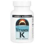 Витамин К, 500 мкг, 200 таблеток — Source Naturals