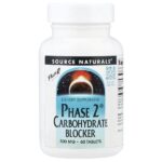 Phase 2®, блокатор углеводов, 500 мг, 60 таблеток — Source Naturals