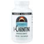 L-карнитин, 500 мг, 120 капсул — Source Naturals