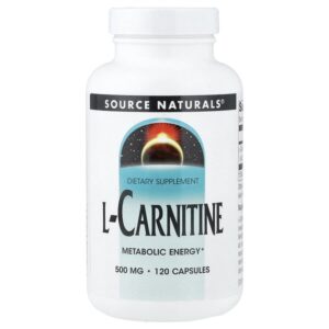 L-карнитин, 500 мг, 120 капсул — Source Naturals