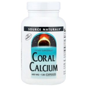 коралловый кальций, 120 капсул (600 мг в 1 капсуле) — Source Naturals