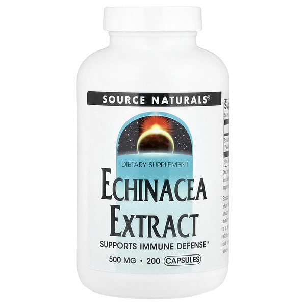 sns01596_v_24.jpg Экстракт эхинацеи, 500 мг, 200 капсул — Source Naturals