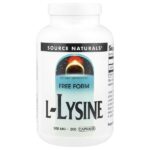 L-лизин, 500 мг, 200 капсул — Source Naturals