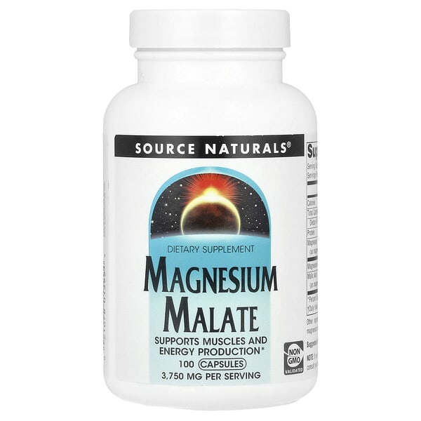 sns01599_v_8.jpg Малат магния, 100 капсул (625 мг на капсулу) — Source Naturals