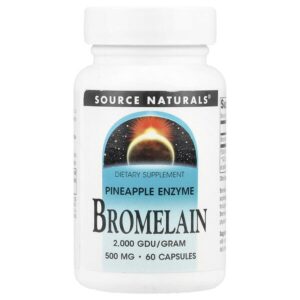 Бромелаин, 500 мг, 60 капсул — Source Naturals