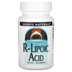 R-липоевая кислота, 100 мг, 60 таблеток — Source Naturals