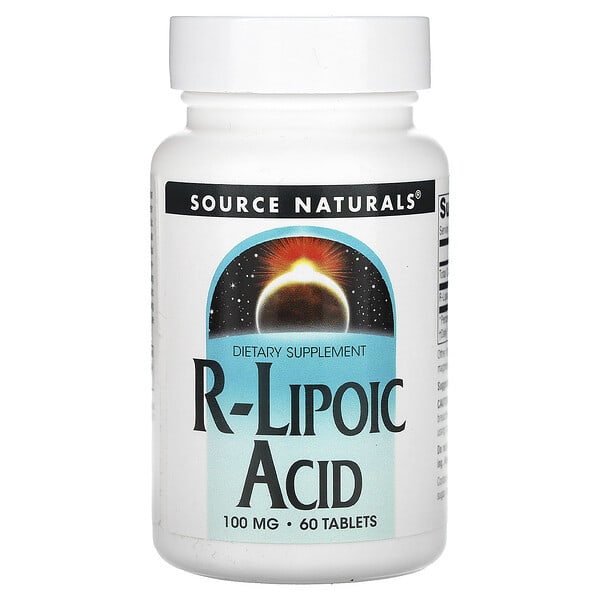 sns01664_v_30.jpg R-липоевая кислота, 100 мг, 60 таблеток — Source Naturals