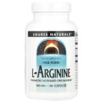 L-аргинин, в свободной форме, 100 капсул — Source Naturals